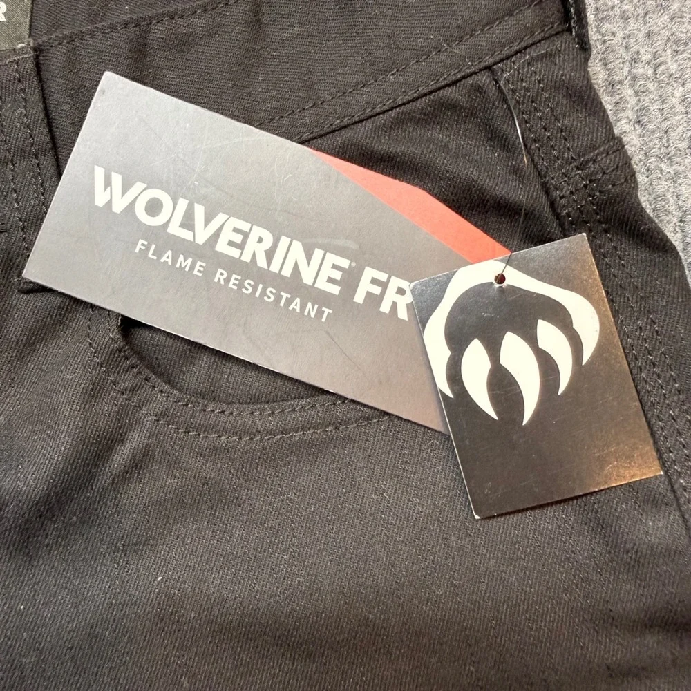 Wolverine FR Stretch Denim Jeans CAT2 Black Workwear Utility Pants 30x32 NWT